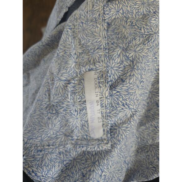 Faherty Shirt Mens SMALL Blue White Floral Print Button Down Short Sleeve Cotton - Picture 10 of 11